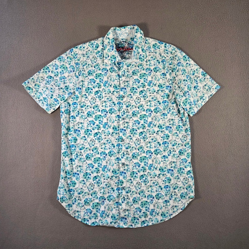 Robert Graham Shirt Mens Small Skull Print Short Sleeve Button Classic Fit